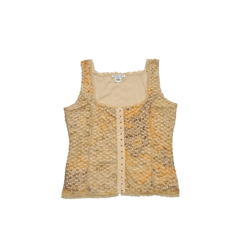 Y2K NEWPORT  WOMENS FISHNET TANK Top - SIZE Medium